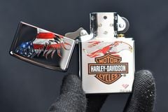Zippo chủ đề cờ Mỹ cách điệu Harley Davidson American Flag Z384