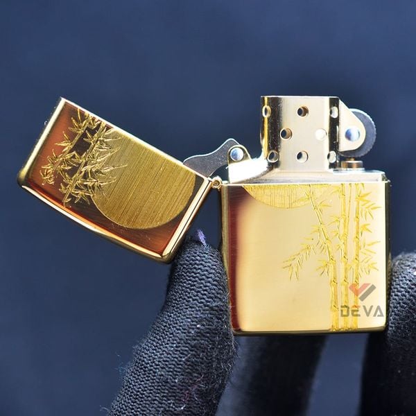 Zippo Mỹ Chính Hãng Khắc CNC Chủ Đề Trúc Dưới Trăng ZK97