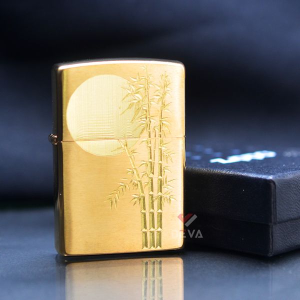 Zippo Mỹ Chính Hãng Khắc CNC Chủ Đề Trúc Dưới Trăng ZK97
