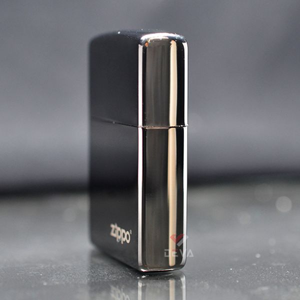 Zippo Mỹ chính hãng mạ Chrome đen bóng Black Ice ZT14