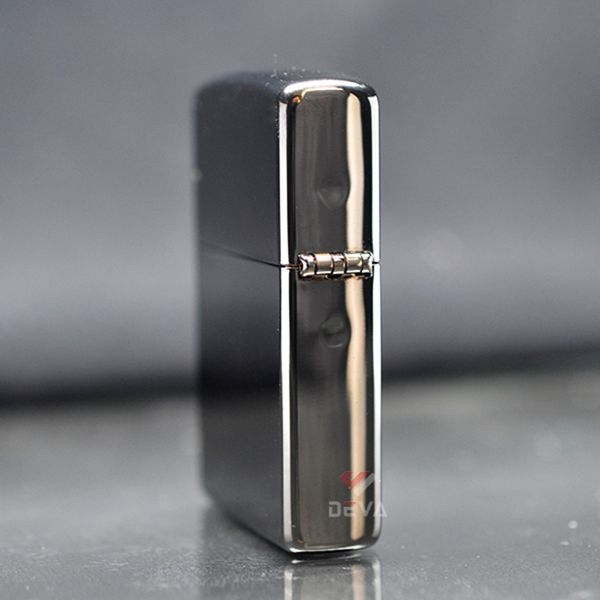 Zippo Mỹ chính hãng mạ Chrome đen bóng Black Ice ZT14