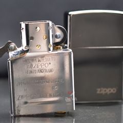 Zippo Mỹ chính hãng mạ Chrome đen bóng Black Ice ZT14