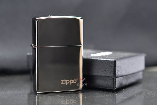 Zippo Mỹ chính hãng mạ Chrome đen bóng Black Ice ZT14