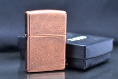 Zippo mạ đồng đỏ antique Copper Z204