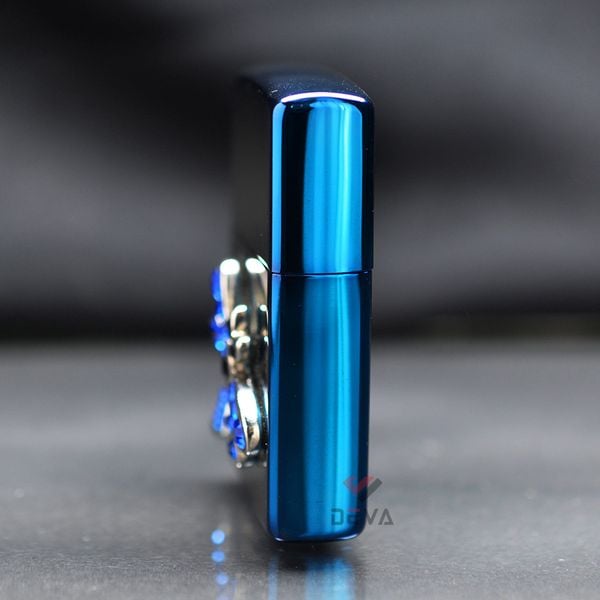 Zippo Xanh Ốp Emlem Cánh Chuồn Chuồn Khảm Đá Z294