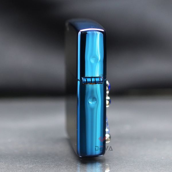 Zippo Xanh Ốp Emlem Cánh Chuồn Chuồn Khảm Đá Z294