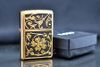 Zippo ốp emblem hoa văn dày Z272
