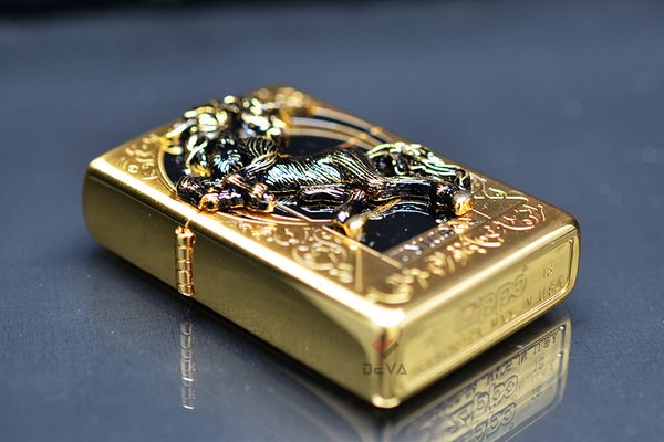 Bật lửa zippo chính hãng hình ngựa Unicorn Gold Z38
