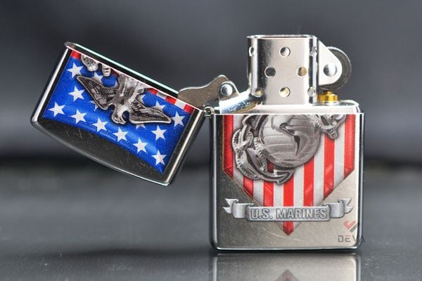 Zippo chính hãng sơn chủ đề Thuỷ Quân Hoa Kỳ USMC Z390