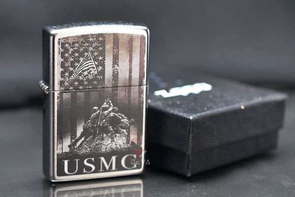 Zippo Mỹ sơn chủ đề Thuỷ Quân Lục Chiến Hoa Kỳ USMC Z389