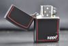 Zippo sơn đen kẻ đỏ Z257