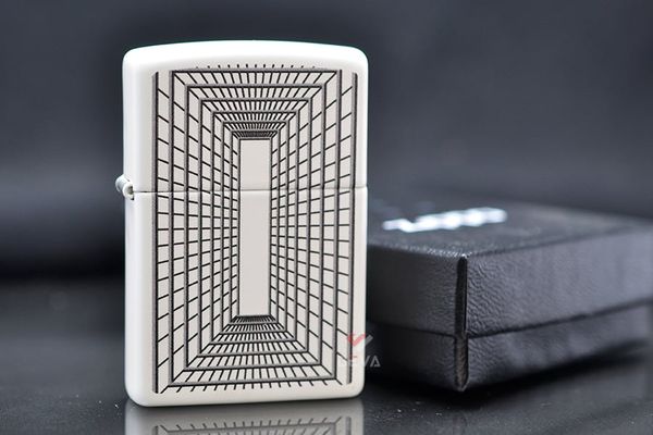 Zippo Mỹ chính hãng thiết kế hình hộp 3D Lines Boxed Design Z290