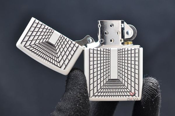 Zippo Mỹ chính hãng thiết kế hình hộp 3D Lines Boxed Design Z290