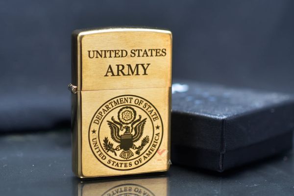 Zippo Vàng Khắc CNC Logo Bộ Ngoại Giao Hoa Kỳ ZK170