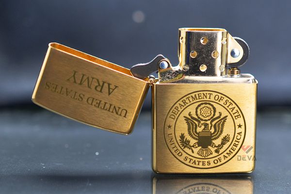 Zippo Vàng Khắc CNC Logo Bộ Ngoại Giao Hoa Kỳ ZK170