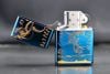 Zippo xanh cha mẹ mạ vàng Z255