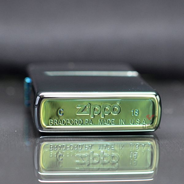Zippo Mỹ xanh bóng chameleon ZT50