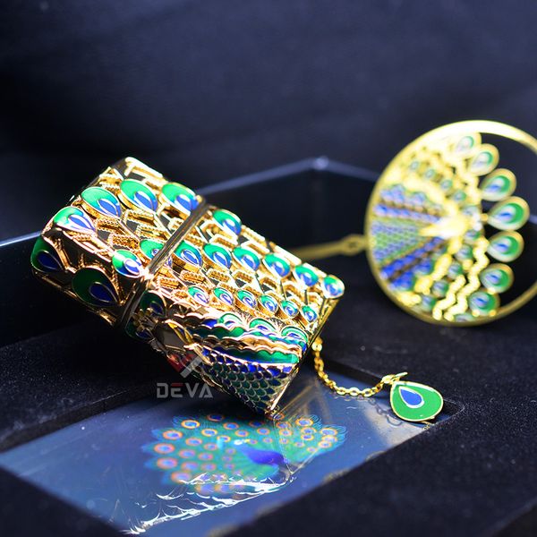 Zippo Bọc Vàng Chủ Đề Khổng Tước Phú Quý ZN359