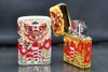 Zippo Bọc Lưới Vàng Ốp Chủ Đề Múa Lân ZN377