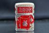 Zippo Bọc Lưới Vàng Ốp Chủ Đề Múa Lân ZN377