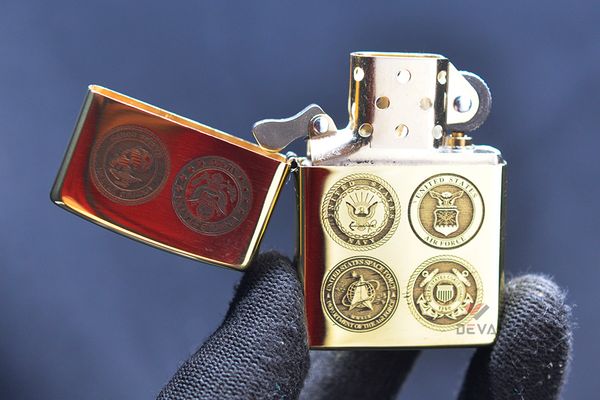 Zippo Khắc CNC Logo Các Binh Chủng Quân Đội Hoa Kỳ ZK166