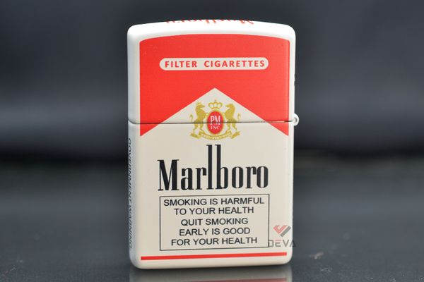 Zippo xuất Nhật Sơn Trắng In Chủ Đề Marlboro ZN355