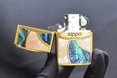 Zippo Vòng Xoáy Khảm Trai ZN381