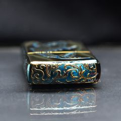 Zippo Armor Màu Đồng Cháy Khắc Chìm Cá Chép May Mắn ZN211