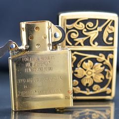 Zippo ốp emblem hoa văn dày Z272