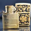 Zippo ốp emblem hoa văn dày Z272