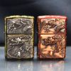 Zippo Ốp Emblem Khắc Nổi Hình Rồng Cầm Châu ZN225