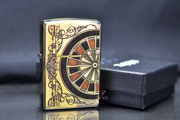 Bật lửa zippo hình bàn quay Roulette ốp gỗ Z25