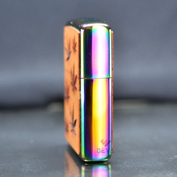 Zippo ốp gỗ Gụ khắc lá Phong woodchuck leaves Z279