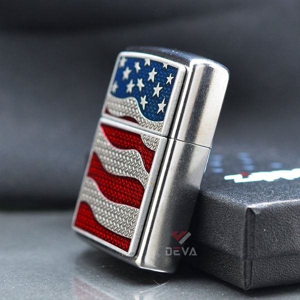 Zippo Emblem Quốc Kỳ Mỹ Diamond Plate Flag Z122