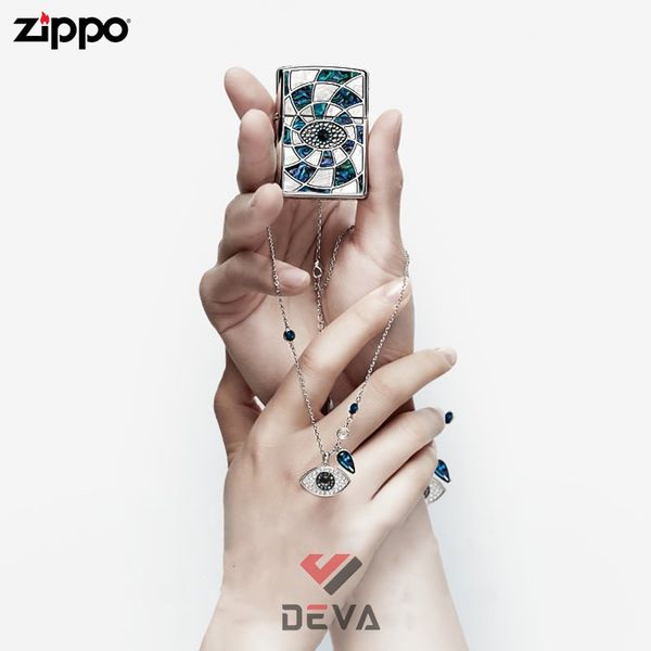 Zippo quà tặng tình nhân khảm trai ZN291