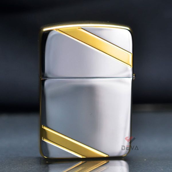 Zippo replica 1941 mạ vàng sọc chéo bản giới hạn ZN294