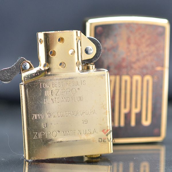 Zippo Mỹ chính hãng chủ đề mô phỏng Rusty Plate Design Z280