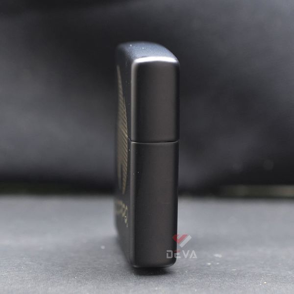 Zippo Sơn Đen Chủ Đề Logo Ngọn Lửa Zippo Z324