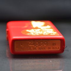 Zippo Sơn Đỏ Khắc Hình Hổ Nhâm Dần 2022 Z12