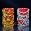Zippo Bọc Lưới Mạ Vàng Hổ Múa Lân Sư Rồng ZN150