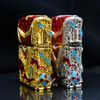 Zippo Bọc Lưới Mạ Vàng Hổ Múa Lân Sư Rồng ZN150