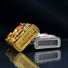 Zippo Bọc Lưới Mạ Vàng Hổ Múa Lân Sư Rồng ZN150