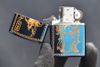 Zippo Xanh Sapphire Khắc Quan Vân Trường Mạ Vàng ZK39