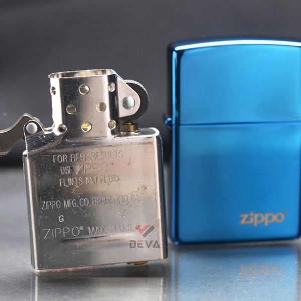 Zippo Sơn Xanh Sapphire Khắc Logo ZT20