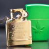 Zippo Stamped leaf Brass lá Phong nổi Z265