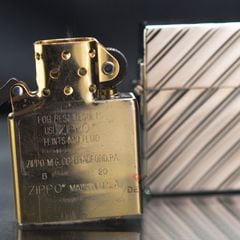 Zippo Tái Bản 1935 Mạ Bạch Kim Kẻ Chéo Platinum Plate ZN389