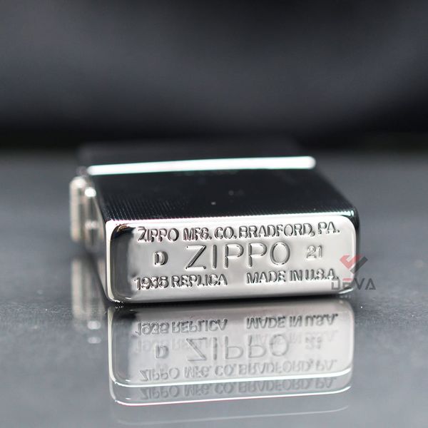 Zippo Tái Bản 1935 Bản Lề Ngoài Vân Nhỏ Kẻ Dọc ZN197