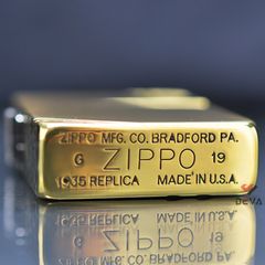 Zippo tái bản 1935 chặt góc cạnh hoa văn gõ búa ZN309