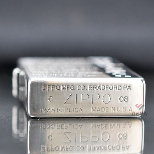 Zippo tái bản 1935 mạ bạc chữ nổi Z213