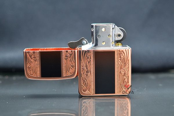 Zippo tái bản 1941 vàng hồng khắc chìm hoa văn Z239